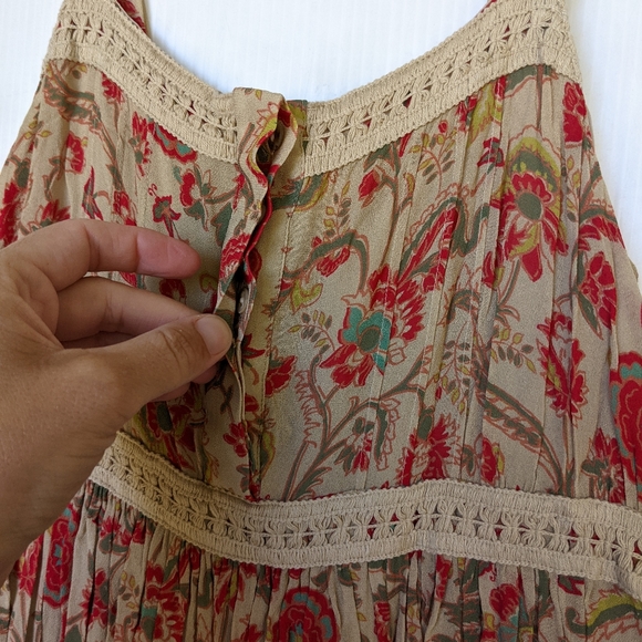 FRYE Dessert Bloom Boho Crochet Maxi Dress - Picture 11 of 12